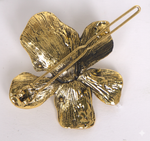 Load image into Gallery viewer, Radhu & Kabby Metal Flower Hair Pin Set | Gold, Silver & Black Floral Hair Clips with Pearl Center for Wome/Girls