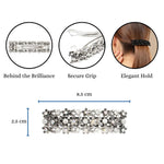 Load image into Gallery viewer, Radhu & Kabby Silver Barrette Hair Clip For Girls/Women | Set of 1 Metal Hair Barrette | Vintage Style with Stone Accents