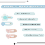 Load image into Gallery viewer, Cute Pastel Hair Clips for Girls Pink & Blue Pack of 4