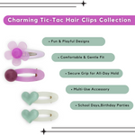 Load image into Gallery viewer, Trendy Pastel Hair Clips for Girls Pack of 4