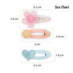 Load image into Gallery viewer, Hair Clips for Girls Pastel Shades Baby Blue & Peach Set of 4