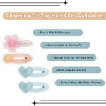Load image into Gallery viewer, Hair Clips for Girls Pastel Shades Baby Blue & Peach Set of 4