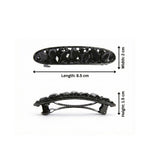 Load image into Gallery viewer, Radhu & Kabby Premium Crystal Metal Barrette Set | Elegant Sparkle Hair Clips | Silver, Gold & Black | Pack of 3