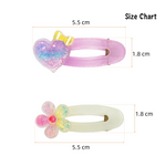 Load image into Gallery viewer, Hair Clips Set For Girls with Alligator Pins in Pastel Purple & Light Green Shades Pack of 4