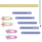 Load image into Gallery viewer, Hair Clips Set For Girls with Alligator Pins in Pastel Purple & Light Green Shades Pack of 4