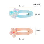 Load image into Gallery viewer, Pastel Hair Clips for Girls Blue & Peach Alligator Hair Pins Set of 4