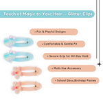 Load image into Gallery viewer, Pastel Hair Clips for Girls Blue & Peach Alligator Hair Pins Set of 4
