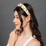 Load image into Gallery viewer, Radhu & Kabby Handmade Sunflower Embroidered Hairband for Women & Girls