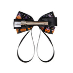 Load image into Gallery viewer, Radhu & Kabby Halloween Hair Bows for Women | Pumpkin & Bat Printed Hair Accessories