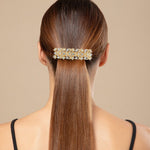 Load image into Gallery viewer, Golden Barrette with Stone Accents for Women One Piece