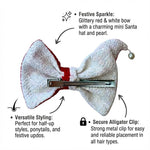 Load image into Gallery viewer, Santa Hat Style Hair Bow Xmas Accessory for Girls & Women - Red & White Design 1 Pcs