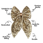 Load image into Gallery viewer, Stylish Hair Bow Clip for Women/Girls Golden Colour Set of 1