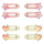 Load image into Gallery viewer, Hair Clips for Girls Alligator Pins Pastel Hair Accessories Pink & Peach Shades Pack of 4