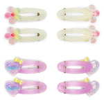 Load image into Gallery viewer, Hair Clips Set For Girls with Alligator Pins in Pastel Purple & Light Green Shades Pack of 4