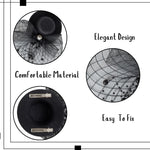 Load image into Gallery viewer, Radhu & Kabby Fascinator Hat for Girls/Women | Black Hat with Mesh Bow & Beaded Details | Dual Alligator Clips for Grip