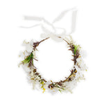 Load image into Gallery viewer, Radhu & Kabby White Daisy Floral Hair Tiara for Girls & Women | Artificial Flower Crown with Ribbon Tie | Elegant Hair Accessory for Weddings, Photoshoots & Parties