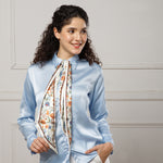 Load image into Gallery viewer, Ivory Floral Silk Scarf for Women | Lightweight Elegant Neck Accessory