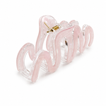 Load image into Gallery viewer, Radhu & Kabby Wavy Hair Claw Clip Set for Women | Iridescent Acrylic Hair Clutchers with Strong Hold | Stylish Hair Accessories | Pink & Blue | Pack of 2