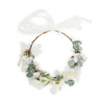 Load image into Gallery viewer, Radhu & Kabby Hair Tiara for Girls & Women | White Daisy & Green Leaf Design | Boho-Inspired Adjustable Tiara