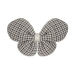 Load image into Gallery viewer, Radhu & Kabby Fabric Butterfly Hair Clips for Girls & Women | Set of 3 Elegant Neutral Soft Checkered Bows