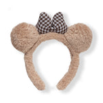 Load image into Gallery viewer, Kids' Teddy Bear Hairband with Checkered Bow Design Beige Colour One Piece