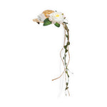 Load image into Gallery viewer, Decorative Floral Straw Hat Hair Clip with Pearl Strings & Leafy Twine Tails