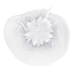 Load image into Gallery viewer, Radhu & Kabby Floral Fascinator Hat for Women | Set of 1 Classic & Stylish White Hat with Alligator Clips & Headband