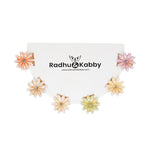 Load image into Gallery viewer, Radhu & Kabby Mini Clutchers for Girls/Women | Set of 6-Piece Flower Mini Claw Clips | Hair Clips with Multicolor Floral Design
