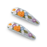 Load image into Gallery viewer, Radhu & Kabby Colorful Embroidery Hair Clips | Handmade Tic-Tac Pins for Girls & Women