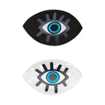 Load image into Gallery viewer, Set of 2 Evil Eye Decorative Claw Clips – Black & White Resin Accent