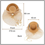 Load image into Gallery viewer, Radhu & Kabby Fascinator Hat for Women | Brown Hat with Pearl Embellishments, Mesh Bow | Two Alligator Clips for Grip