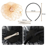 Load image into Gallery viewer, Radhu & Kabby Fascinator Hat for Girls/Women | Brown Hat with Alligator Clips & Headband | Hair Accessory for Weddings, Parties & Special Occasions