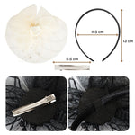 Load image into Gallery viewer, Radhu & Kabby Stylish Fascinator Hat for Girls/Women | Mesh & Pearl Detailing | For Special Events