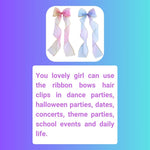 Load image into Gallery viewer, Hair Bow Clips Long Ribbon Perfect for Any Occasion Set of 2