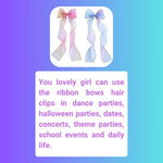 Load image into Gallery viewer, Hair Bow Clips Long Ribbon Perfect for Any Occasion Set of 2