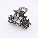 Load image into Gallery viewer, Radhu & Kabby Floral Hair Claw Clips for Girls/Women | Set of 2 Stylish Mini Clutchers | Elegant Rhinestone Embellished Design