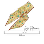 Load image into Gallery viewer, Floral Satin Neck Scarf for Women | Stylish Green & Brown Daisy Print Scarf