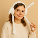 Load image into Gallery viewer, Radhu & Kabby White Bunny Ear Muffs | Cozy, Warm & Perfect for Winter Outings | Pack of 1