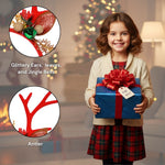 Load image into Gallery viewer, Radhu & Kabby Christmas Reindeer Headband | Festive Antler Design with Bells & Glitter | Soft, Lightweight & Comfortable Hairband | Pack of 1