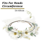 Load image into Gallery viewer, Radhu & Kabby Hair Tiara for Girls & Women | White Daisy & Green Leaf Design | Boho-Inspired Adjustable Tiara