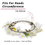 Load image into Gallery viewer, Radhu & Kabby Pink Daisy Floral Hair Tiara for Girls & Women | Artificial Flower Crown with Ribbon Tie | Elegant Hair Accessory for Weddings, Photoshoots & Parties
