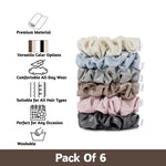 Load image into Gallery viewer, Radhu & Kabby Hair Scrunchies for Girls/Women | Set of 6 Soft & Elegant Elastic Hair Ties | Stylish & Durable Accessories for Ponytails, Buns & Updos
