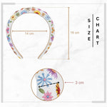 Load image into Gallery viewer, Radhu & Kabby Classy White Hairband Adorned with Floral Embroidery for Girls/Women