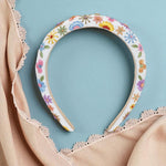 Load image into Gallery viewer, Radhu & Kabby Classy White Hairband Adorned with Floral Embroidery for Girls/Women