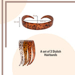 Load image into Gallery viewer, Radhu & Kabby Set of 3 Hairbands for Women | Leopard Print, Durable & Lightweight | Stylish Accessories for Casual, Party & Office Look