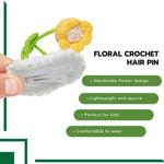 Load image into Gallery viewer, Radhu & Kabby Handmade Crochet Yellow Bloom Flower Tic Tac Hair Clip for Girls/Women