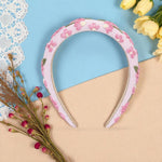 Load image into Gallery viewer, Radhu & Kabby Elegant Pink Floral Embroidered Hairband for Women & Girls