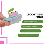 Load image into Gallery viewer, Radhu & Kabby Handmade Crochet Tic Tac Hair Clip | Adorable Pink Character with Leaf Stem for Girls & Women