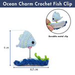 Load image into Gallery viewer, Radhu & Kabby Crochet Hair Clip | Handmade Fish with Ocean-Themed Tic-Tac Clip for Kids/Girls