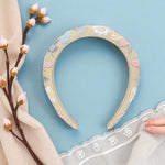 Load image into Gallery viewer, Radhu & Kabby Classic Beige Floral Embroidered Hairband for Women & Girls